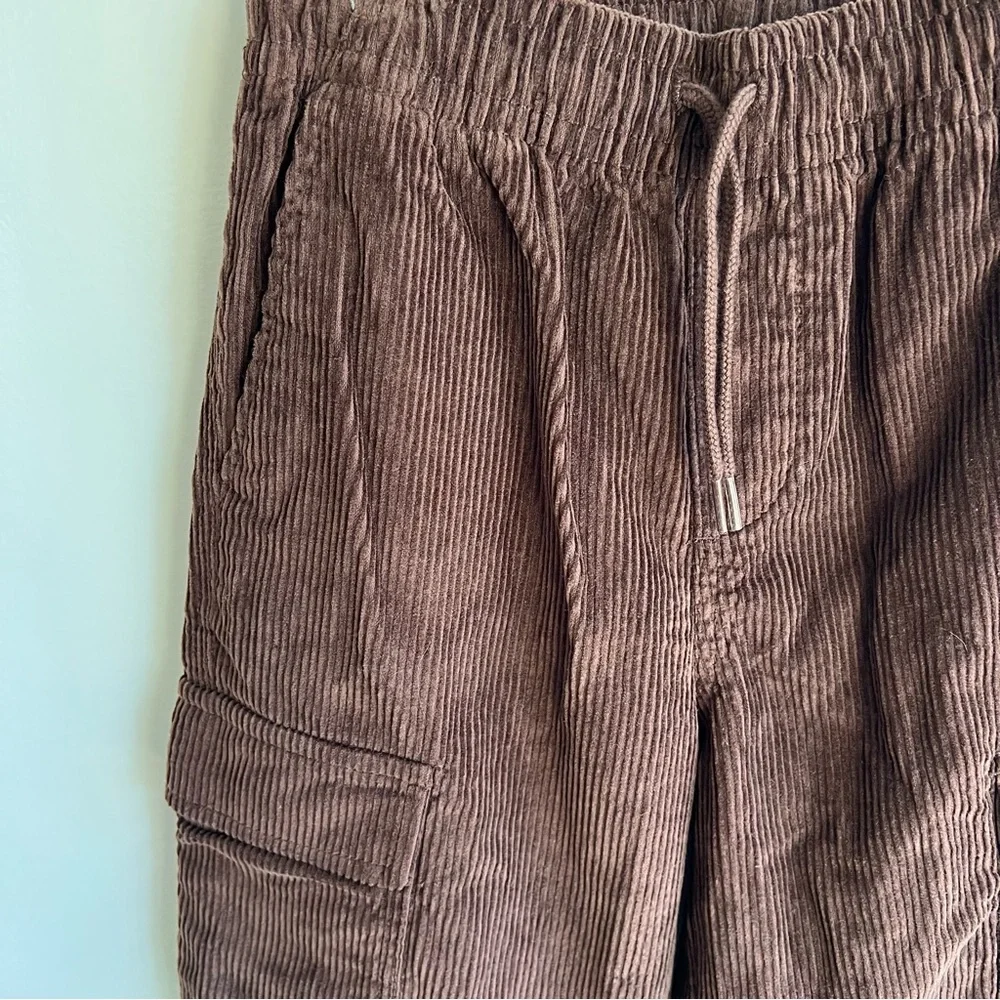 Gap Kids Corduroy Cargo Pants Brown‎ 100% Cotton Wide Leg Size 10 NWT